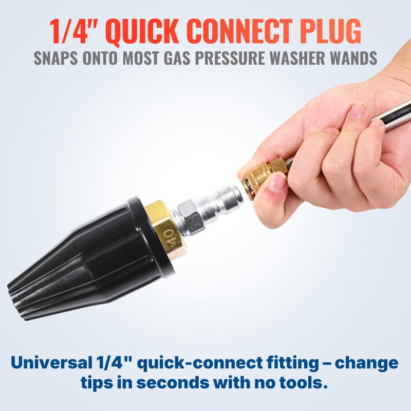 YAMATIC Pressure Washer Tips Turbo Nozzle 4000 PSI Max. 5000 PSI, 360Â° Rotating Turbo Spray Tips For Power Washer with 1/4" Quick Connector, 4.0 GPM - Image 4